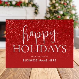 Cartão De Festividades Feliz feriados Red Glitter Modernos Negócios