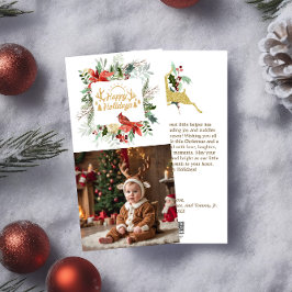 Cartão De Festividades Feliz Férias Foto de Bebê Saudação de Natal
