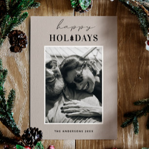 Cartão De Festividades Feliz Férias. Simples Natal moderno minimalista