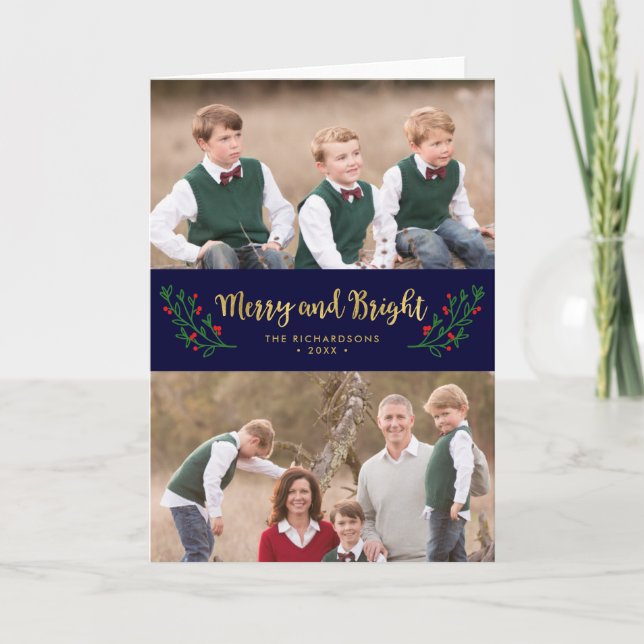 Cartão De Festividades Feliz festiva e foto de feriado (Frente)