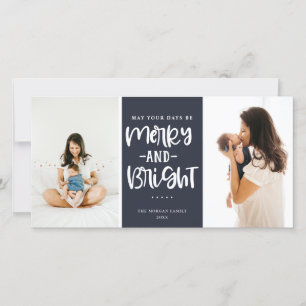 Cartão De Festividades Feliz Festiva E Foto De Feriado Azul Brilhante