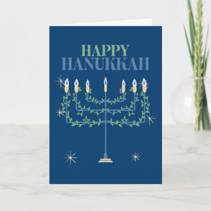 Cartão De Festividades Feliz Festival Chanucá de Menorah Luz