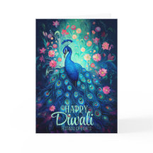 Feliz Festival Diwali de Luzes Peacock