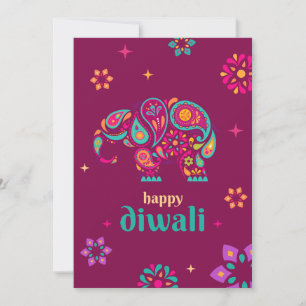 Cartão De Festividades Feliz festival hindu de elefante diwali