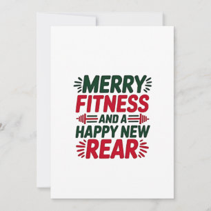 Cartão De Festividades Feliz Fitness e Feliz Ano Novo de Trás Fitness Nat