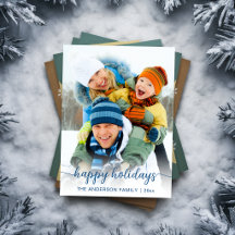 Feliz Foto com Letra de Natal Azul 