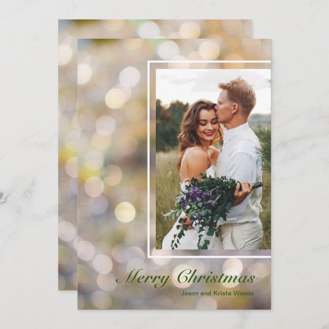 Cartão De Festividades Feliz Foto de Natal (Frente/Verso)