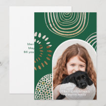 Feliz Foto de Natal com Verde de Mensagem