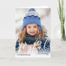 Feliz Foto de Natal Script Joyful Chic Modern