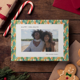 Cartão De Festividades Feliz Foto do Padrão das Árvores de Natal Festivas