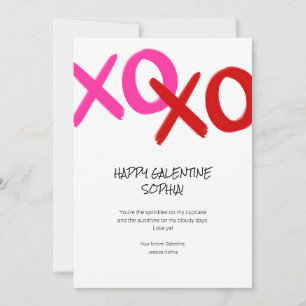 Cartão De Festividades Feliz Galentine XOXO Abraços e Beijos Melhores Ami