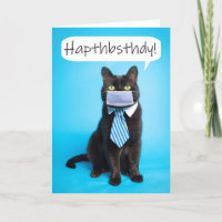 Feliz Gato do Chefe Falando através da Máscara