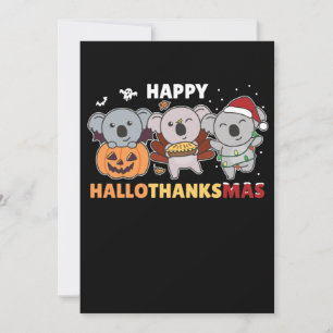 Cartão De Festividades Feliz Hallothanksmas Coalas Natal Coalas