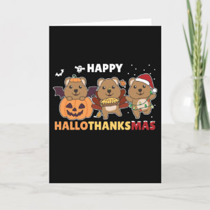Cartão De Festividades Feliz Hallothanksmas Quokkas Natal Quokka