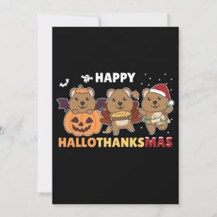 Cartão De Festividades Feliz Hallothanksmas Quokkas Natal Quokka