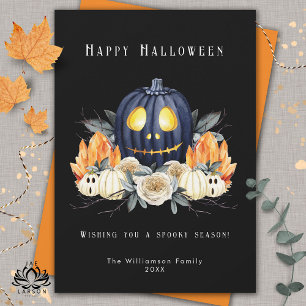 Cartão De Festividades Feliz Halloween Abóbora Samhain Assustador Cristai
