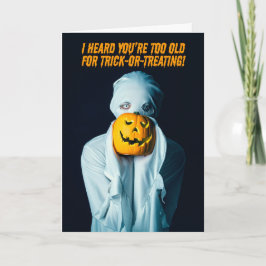Cartão De Festividades Feliz Halloween Envelhecendo Humor de Fantasma Abó