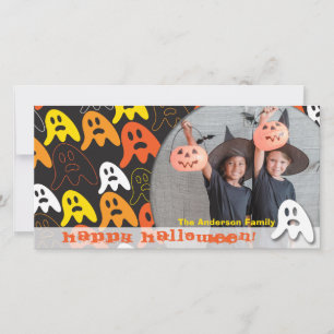 Cartão De Festividades Feliz Halloween Fantasmas Assustadores Foto de Cri
