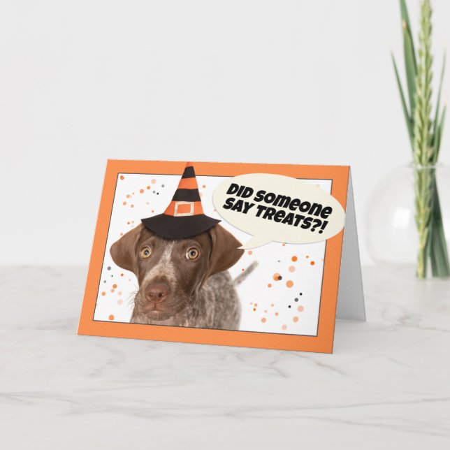 Cartão De Festividades Feliz Halloween German Shorthaired Pointer (Frente)
