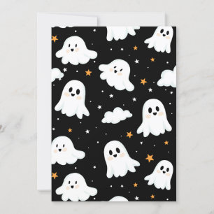 Cartão De Festividades Feliz Halloween Ghost Cloudy Star Sky
