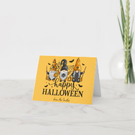 Cartão De Festividades Feliz Halloween Gnomos