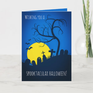Cartão De Festividades Feliz Halloween Para Qualquer Cemitério Assustador