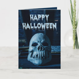 Cartão De Festividades Feliz Halloween para qualquer fotografia de crânio