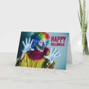Cartão De Festividades Feliz Halloween para qualquer um Humor de palhaço