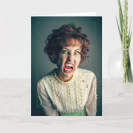 Cartão De Festividades Feliz Halloween Qualquer Vampira Feminina Campy 