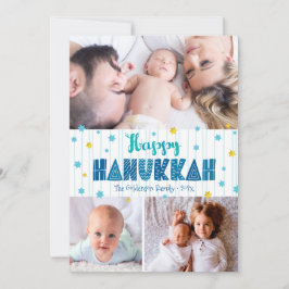 Cartão De Festividades Feliz Hanukkah 3 Fotografia Moderna Típica Dourada