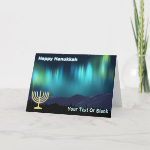 Cartão De Festividades Feliz Hanukkah - Aurora Borealis