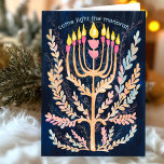 Cartão De Festividades Feliz Hanukkah Botânica Menorah Watercolor<br><div class="desc">Querido desenho para desejar a alguém feliz hanukkah! Clique em "editar usando a ferramenta design" para adicionar seu próprio texto. Também disponível como cartão postal, cartão simples ou download digital para envio instantâneo por e-mail ou mensagem de texto. Verifique meu compro para mais ou me avise se você quer algo...</div>