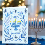 Cartão De Festividades Feliz Hanukkah Botânica Menorah Watercolor<br><div class="desc">Querido desenho para desejar a alguém feliz hanukkah! Clique em "editar usando a ferramenta design" para adicionar seu próprio texto. Também disponível como cartão postal, cartão simples ou download digital para envio instantâneo por e-mail ou mensagem de texto. Verifique meu compro para mais ou me avise se você quer algo...</div>