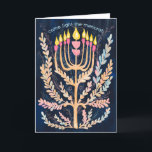 Cartão De Festividades Feliz Hanukkah Botânica Menorah Watercolor<br><div class="desc">Querido desenho para desejar a alguém feliz hanukkah! Clique em "editar usando a ferramenta design" para adicionar seu próprio texto. Também disponível como cartão postal, cartão simples ou download digital para envio instantâneo por e-mail ou mensagem de texto. Verifique meu compro para mais ou me avise se você quer algo...</div>