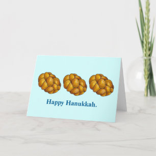 Cartão De Festividades Feliz Hanukkah Braided Challah Bread Chanukah