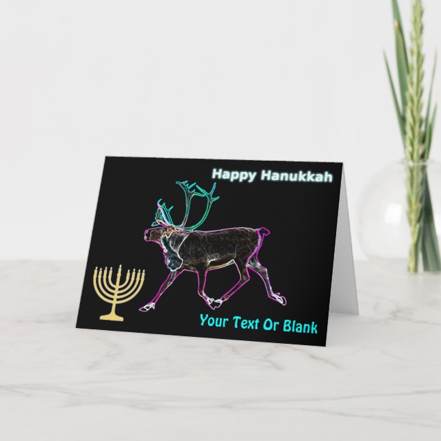 Cartão De Festividades Feliz Hanukkah - Caribe elétrico (Frente)