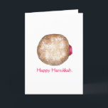 Cartão De Festividades Feliz Hanukkah Chanukah Jelly Rosquinha Sufganiyot<br><div class="desc">Apresenta uma ilustração original de uma rosquinha de gelatina tocada com açúcar em pó. Perfeito para Hanukkah! Esta ilustração Chanukah também está disponível em outros produtos. Não vê o que está procurando? Precisa de ajuda para a personalização? Entre em contato com Rebecca para ter algo projetado só para você.</div>