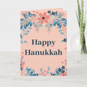 Cartão De Festividades Feliz Hanukkah, cor-de-rosa e azul