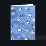 Cartão De Festividades Feliz Hanukkah Falling Star e Dreidels<br><div class="desc">Você está vendo a coleção de Design Lee Hiller. Roupa,  Ofertas e Coleções Lee Hiller Fotografia ou Coleção de Arte Digital. Você pode ver sua fotografia da Nature em http://HikeOurPlanet.com/ e seguir seu blog de caminhada no Hot Primavera National Park.</div>