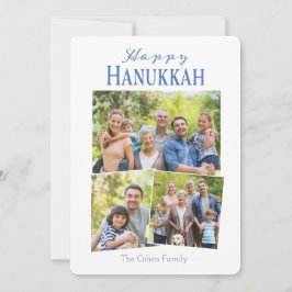 Cartão De Festividades Feliz Hanukkah Família Azul Foto