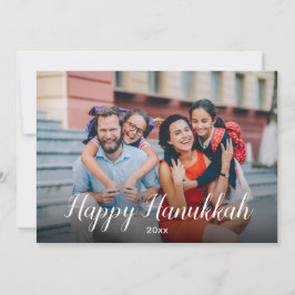Cartão De Festividades Feliz Hanukkah Foto Moderna Alegre e Pacífica