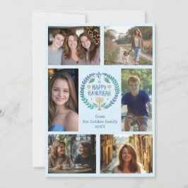 Cartão De Festividades FELIZ HANUKKAH, FOTO PERSONALIZADA 6 desenhada à m