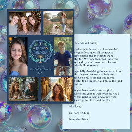 Cartão De Festividades FELIZ HANUKKAH, FOTO PERSONALIZADA 6 desenhada à m