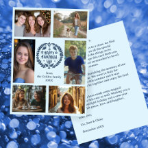 FELIZ HANUKKAH, FOTO PERSONALIZADA 6 desenhada à m