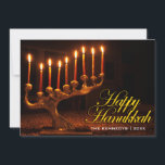 Cartão De Festividades Feliz Hanukkah - Menorá de Nove Velas Iluminada<br><div class="desc">Feliz Hanukkah - Menorá de Nove Velas Iluminada. EUA,  Washington,  Bellevue. Menorá com todas as velas acesas para o Chanukah | John & Lisa Merrill / superstock.com | US48 JME0238</div>