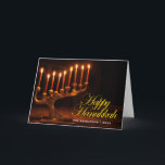 Cartão De Festividades Feliz Hanukkah - Menorá de Nove Velas Iluminada<br><div class="desc">Feliz Hanukkah - Menorá de Nove Velas Iluminada. EUA,  Washington,  Bellevue. Menorá com todas as velas acesas para o Chanukah | John & Lisa Merrill / superstock.com | US48 JME0238</div>