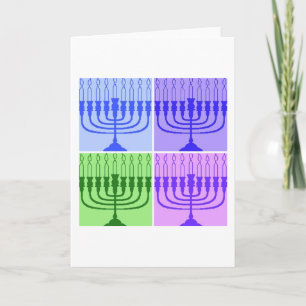 Cartão De Festividades Feliz Hanukkah Menorah