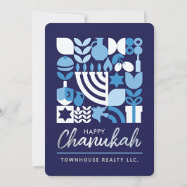 Cartão De Festividades Feliz Hanukkah Menorah Estrelas Judias Dreidel Hol