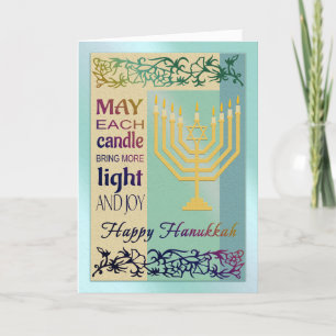 Cartão De Festividades Feliz Hanukkah Menorah judeu