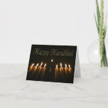 Cartão De Festividades Feliz Hanukkah Menorah Luzes Velas<br><div class="desc">Luz Feliz de Chanucá Menorah Candelabrum com Nove Ramificações Lançando Velas Judaicas Festival de Luzes Celebração Cartão</div>